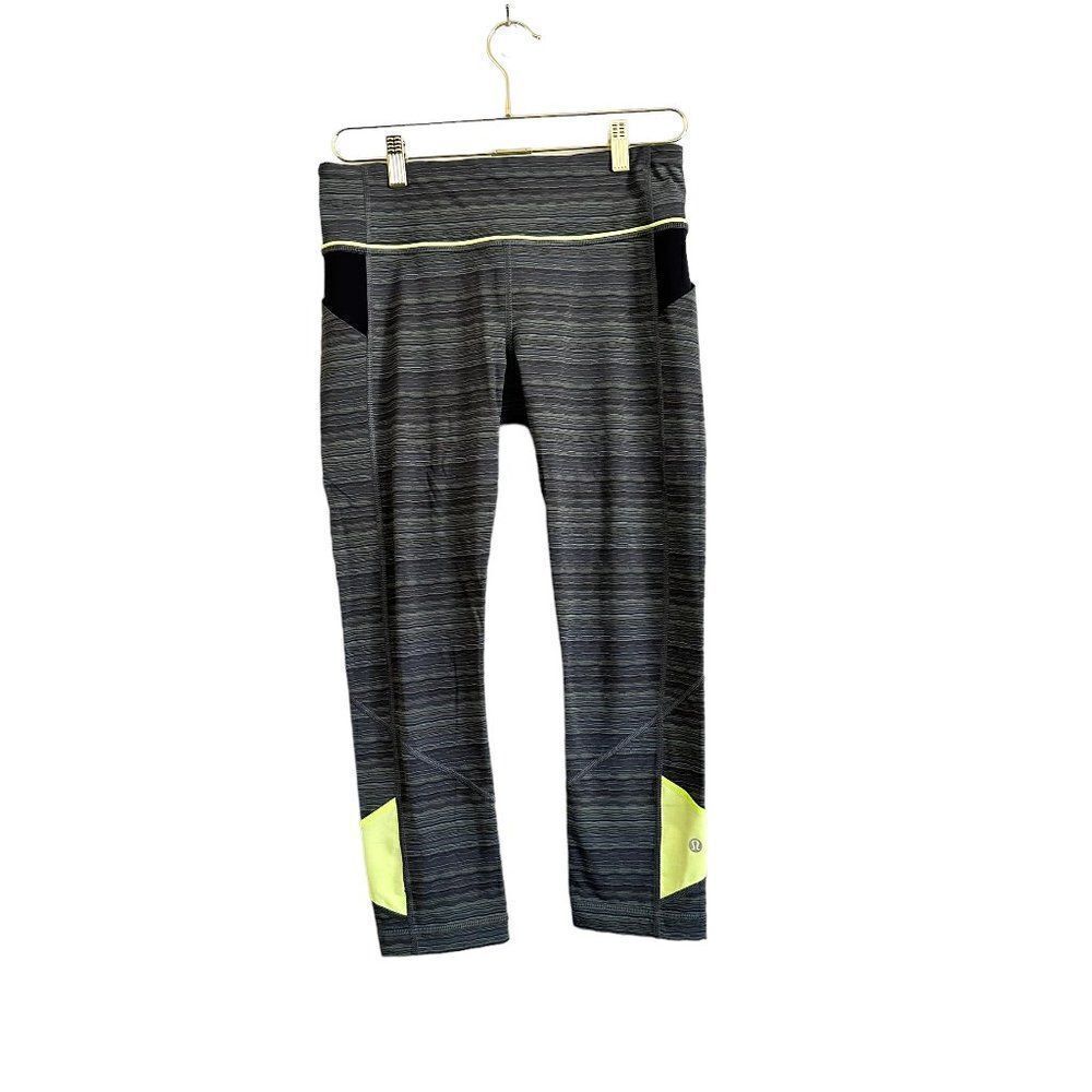 Lululemon Pace Rival Crop 22" Women's 8 Space Dye Twist Dark Slate Fatigue Green